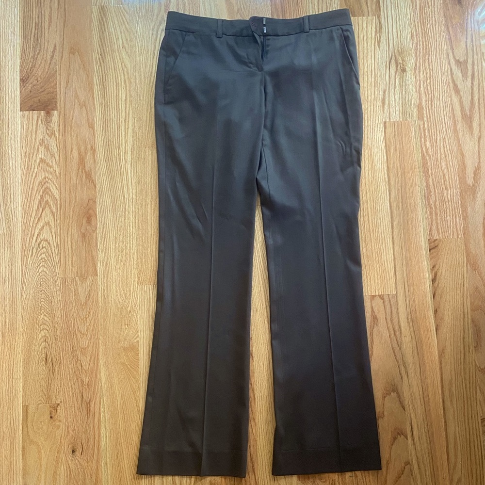 Theory - Demitria Pant in Good Wool - Chocolate Brown